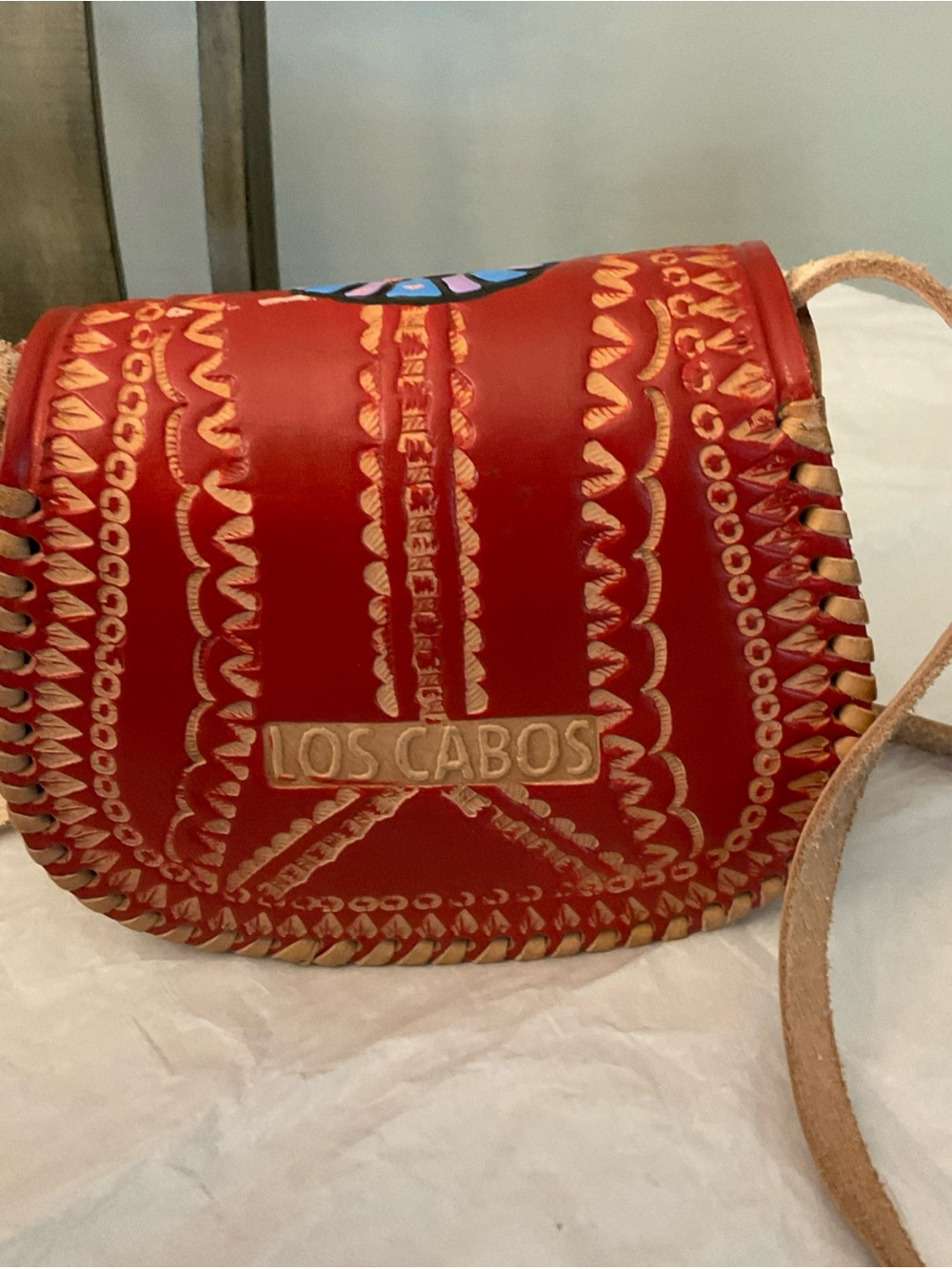 Frida Kahlo Hand Tooled Leather Purse Handmade  in Mexico - Picture 7 of 9